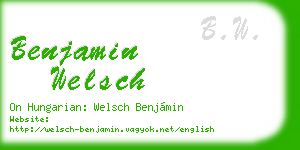 benjamin welsch business card